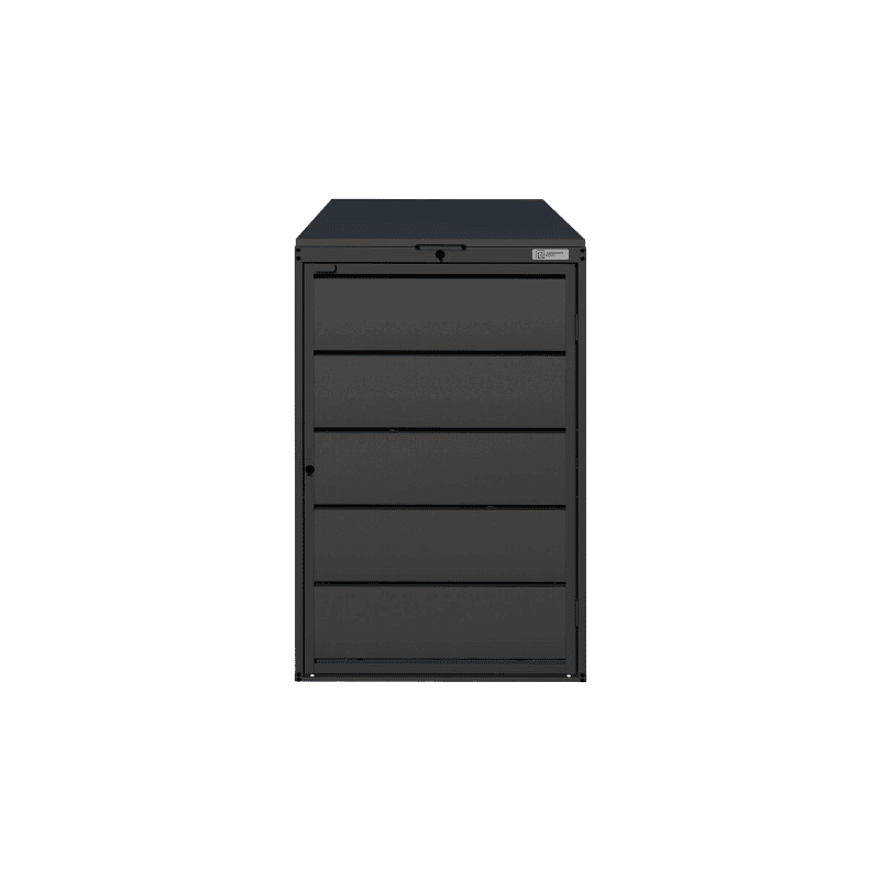 Abri pour poubelles de 240 litres, en acier galvanisé, RAL 7016, disponible en plusieurs modèles