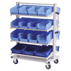 Bedrunka+Hirth Multi-Wagen, 8 x neigbarer Fachboden, 990 x 610 x 1450 mm