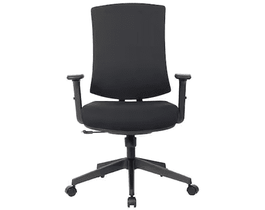 Chaise de bureau Orion II avec accoudoirs, dossier rembourré, noir