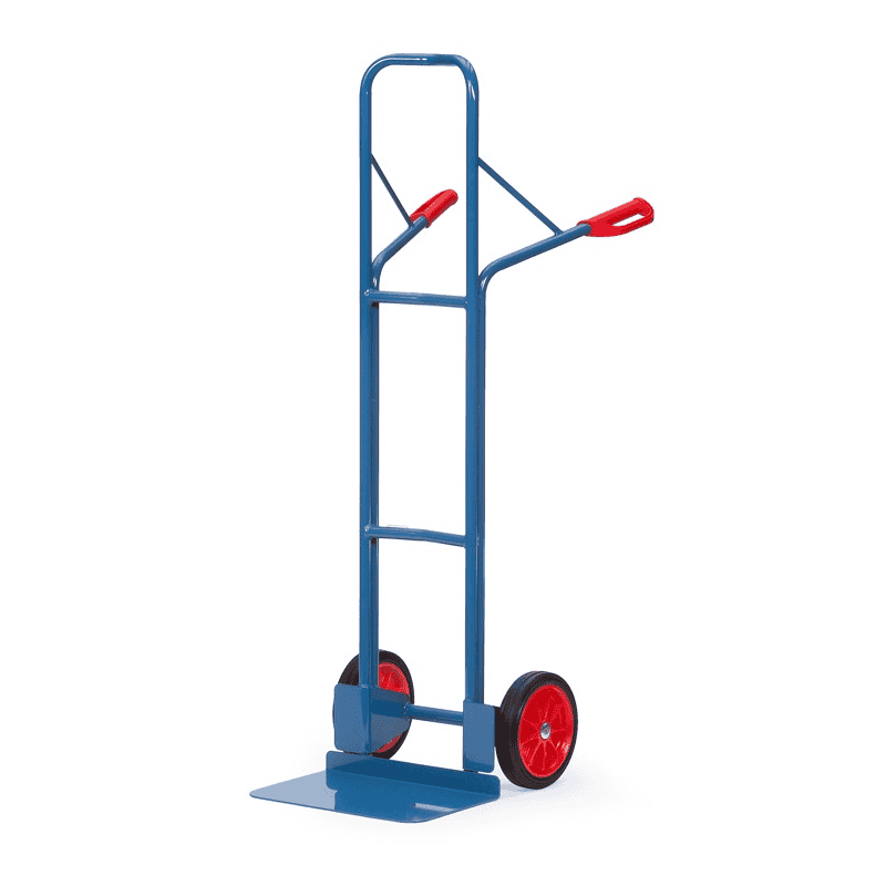 Fetra Diable en tube d'acier, hauteur 1600 mm, plateau extra large