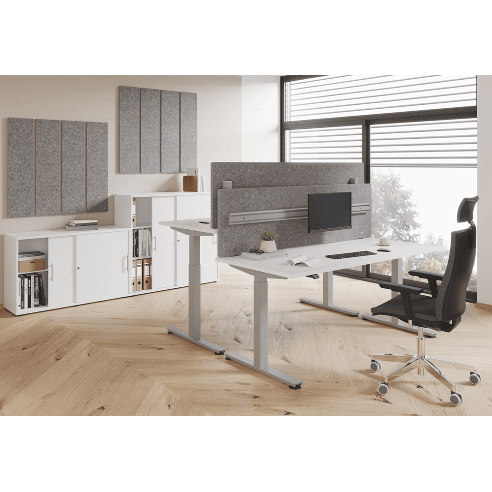 Cloison acoustique UltraBase avec rail d'organisation, en diverses tailles