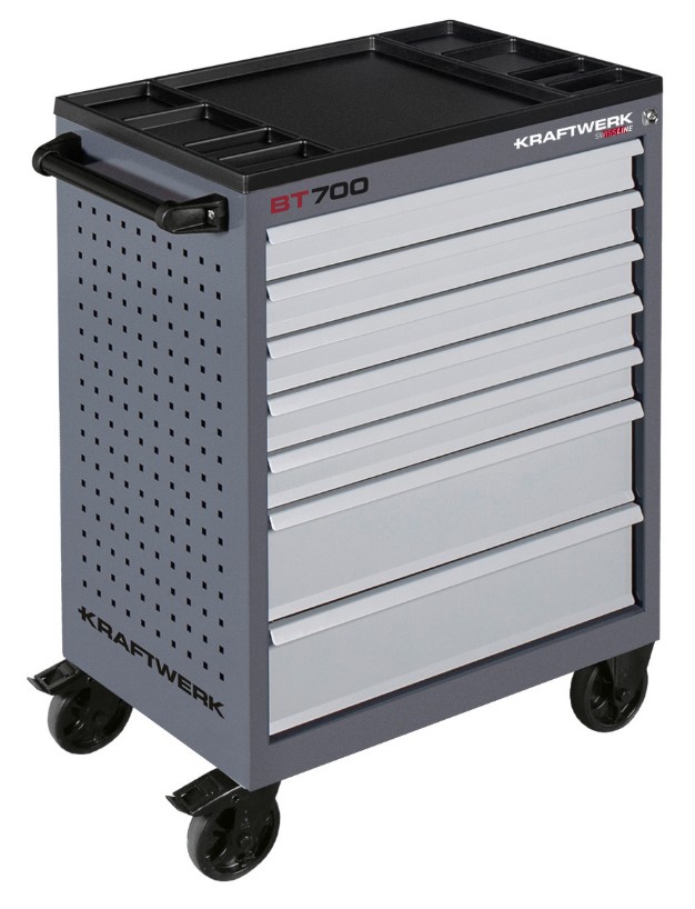 KRAFTWERK Werkstattwagen BT700 7 Schubladen Swiss Line, inkl. Werkzeug, 219-teilig, BxTxH 719 x 474 x 1000 mm