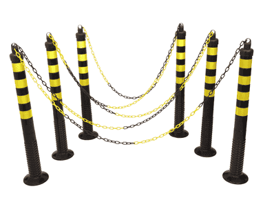 Flexible Absperrpfosten Set mit Kette, in 2 Grössen
