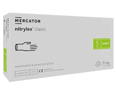 Nitril Einweghandschuhe NITRYLEX CLASSIC, Packung mit 100 Stück, weiss