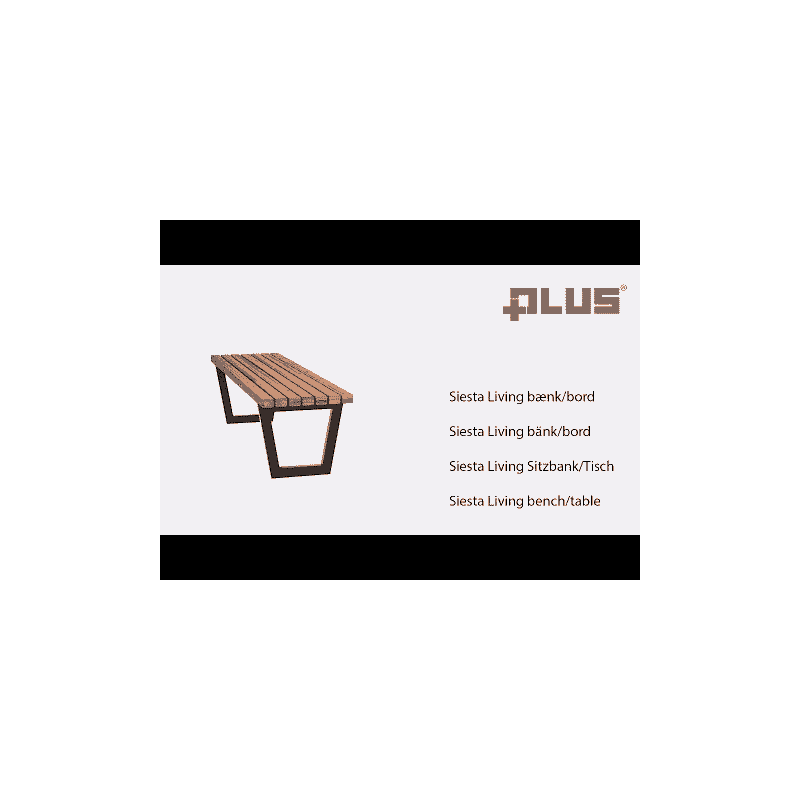 PLUS Siesta Living Banc / table, longueur 150 cm, disponible en deux couleurs
