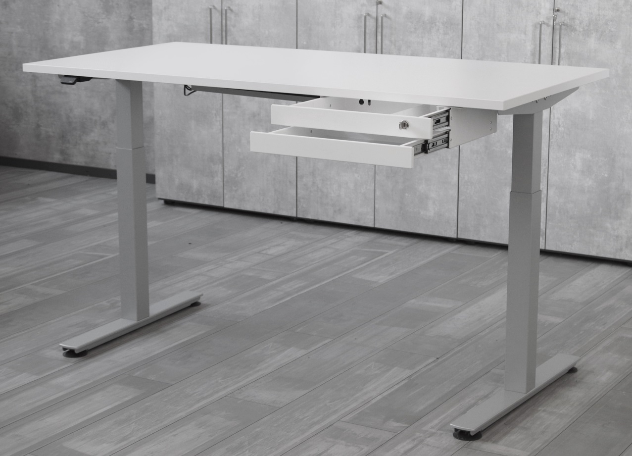 Kurze Unterbauschublade für Schreibpulte, Doppel-Schubladen, 464 x 305 x 111 mm