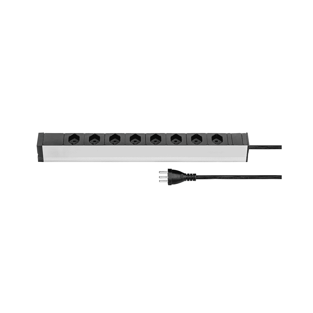 Steffen Steckdosenleiste ALU MODULAR PDU, 8 x T23, 16 A, IP20, 3 m Kabel, diverse Farben