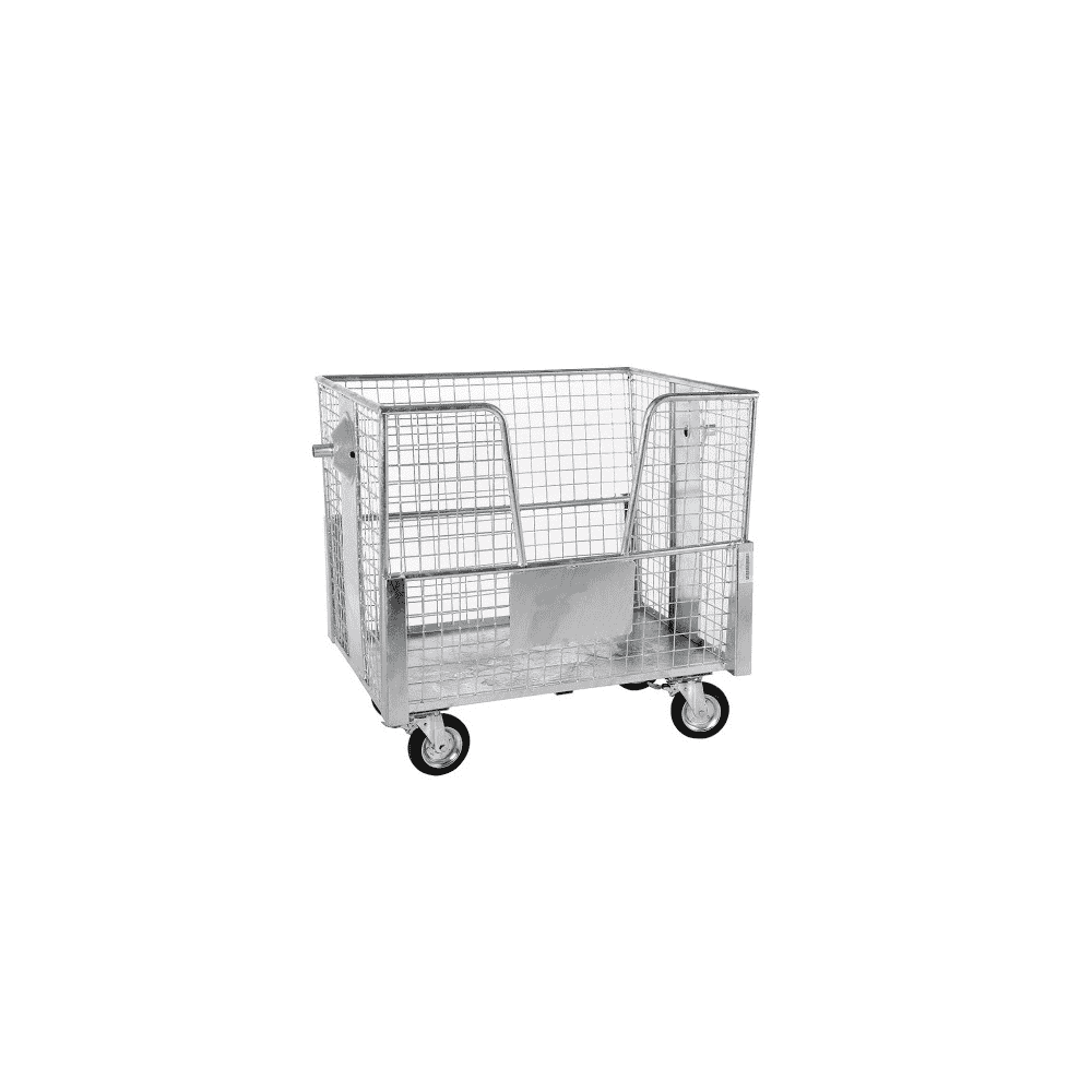 Chariot avec parois grillagées, pour la collecte des déchets, 1160 x 1000 x 1190 mm