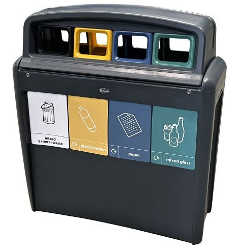 Poubelle Système de tri des déchets en plastique, 956 x 430 x 1074 mm