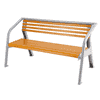 Banc de jardin en bois et acier galvanisé à chaud