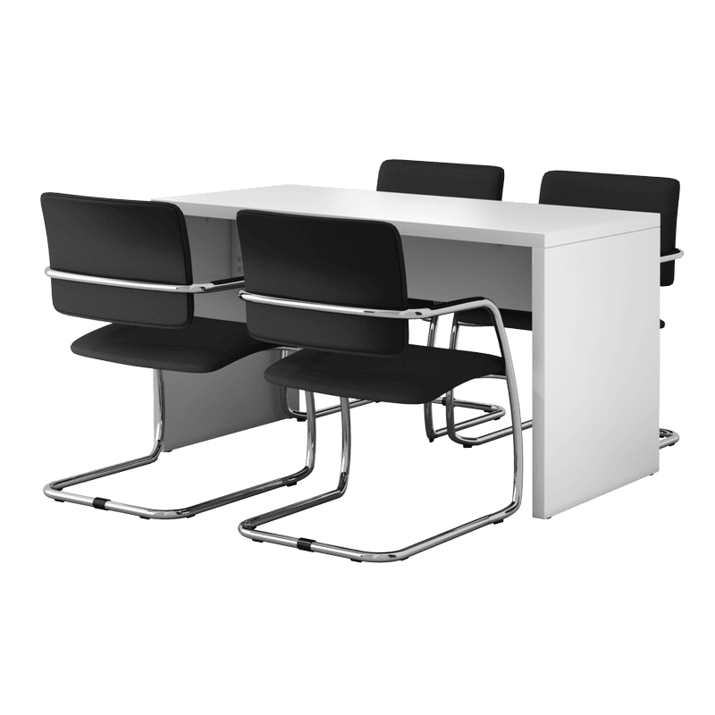 Table de réunion bistrot Noah, 1300 x 680 x 728 mm, blanc