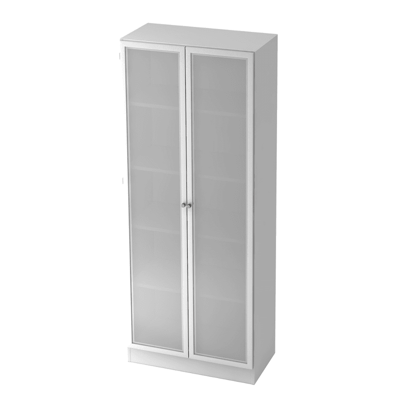 Aktenschrank Rhone mit Milchglastüren, 800 x 420 x 2004 mm, Rahmen silber, in diversen Farben