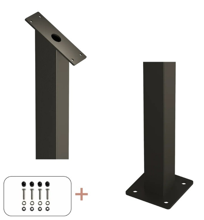 PLUS Poteaux en acier pour rampes d'escalier, avec socle et boulon, disponibles en 2 modèles différents