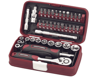 KRAFTWERK PRO LINE Steckschlüssel-Satz 1/4", 38-teilig, mit Umschaltknarre und Zubehör