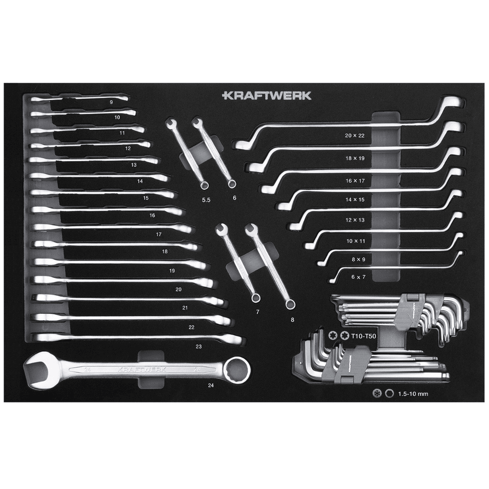 KRAFTWERK BT700 Werkstattwagen, 8 Schubladen, BASIC, inkl. Werkzeug, 351-teilig, BxTxH 719 x 474 x 1000 mm