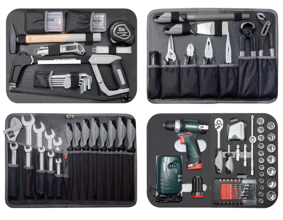 KRAFTWERK PRO LINE Werkzeugkoffer B160, 3/8", mit Powertool Metabo, 162-teilig
