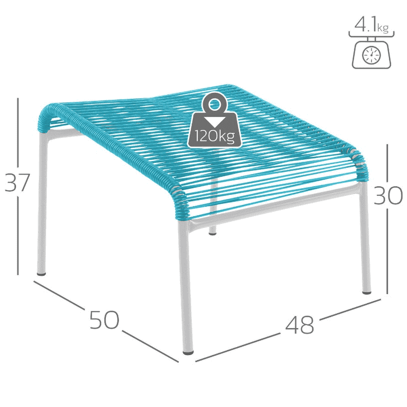 Schaffner Tabouret à spaghetti Säntis, l x p x h 480 x 500 x 300, en diverses couleurs