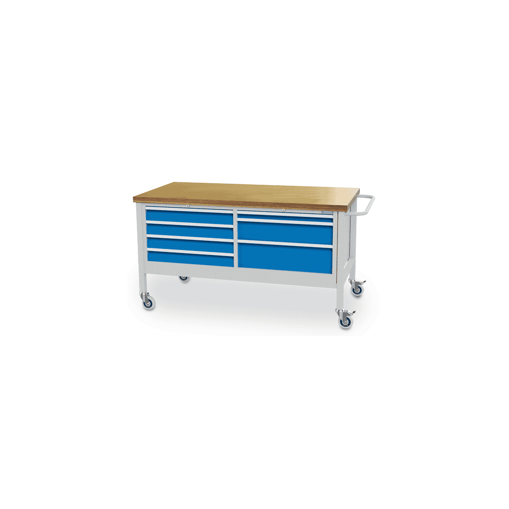 Bedrunka+Hirth Mobile Werkbank, R 24-24, Schubladenanzahl 7, BxTxH 1500 x 750 x 860 mm