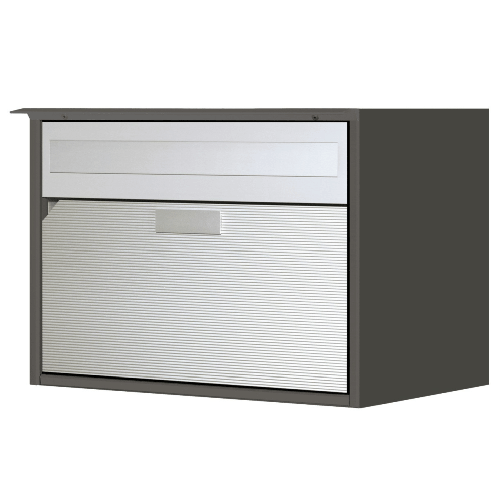 Huber Boîte aux lettres Alu 400 en aluminium avec rebord anti-pluie, plusieurs couleurs disponibles
