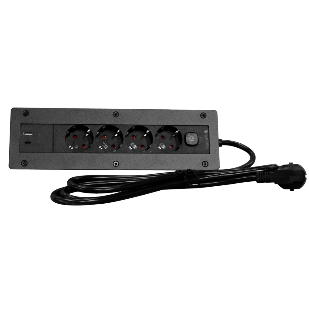 KRAFTWERK MOBILIO MODULAR Multiprise avec ports USB et adaptateur pour la Suisse