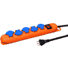 Steffen Steckdosenleiste STRONG, 5 x T13, mit Schalter, 10 A, IP21, Kabel 3 m (GdV 3x1.5mm²), orange