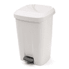 Poubelle en plastique à pédale 50 l, blanche, LxLxH 405 x 370 x 570 mm