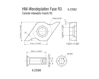 Metabo Plaquettes amovibles en carbure R3, 10 pièces