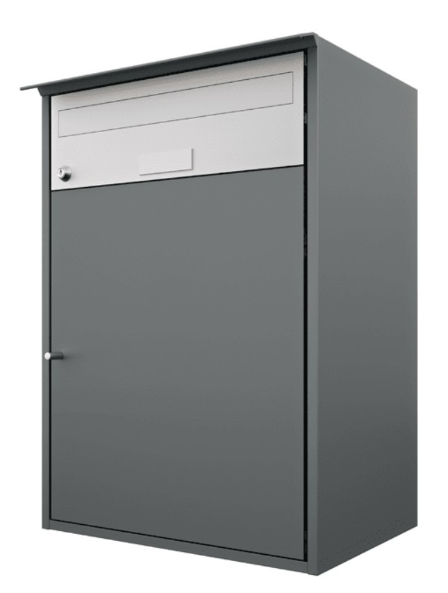 Huber Boîte aux lettres Alu 400 en aluminium avec compartiment de rangement de 40 l, plusieurs couleurs disponibles