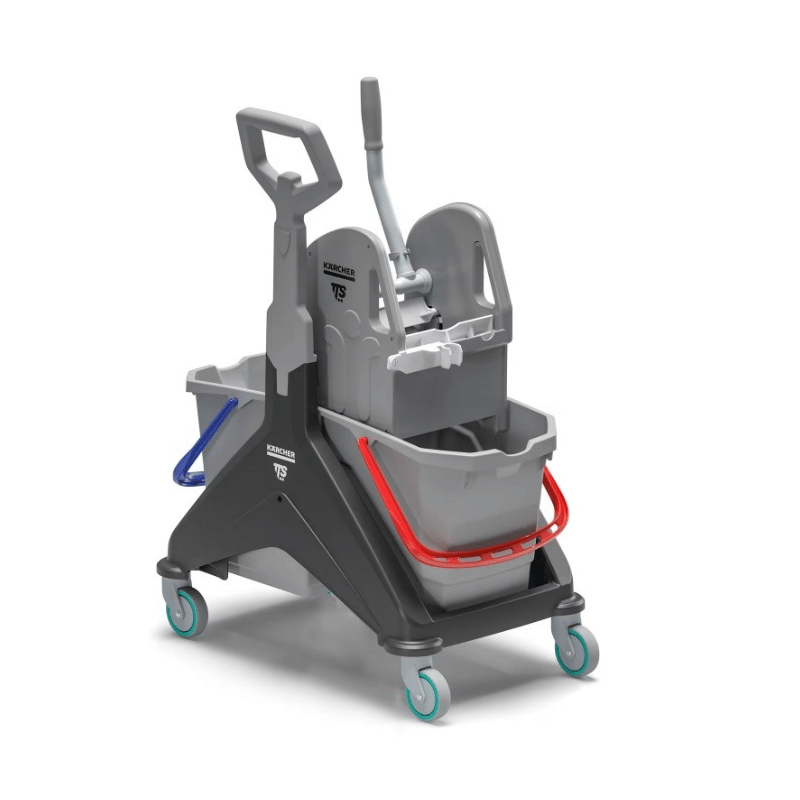 Kärcher Putzwagen mit Doppelfahreimer und Backenpresse Kit Uni Wringer, 2 × 15 l