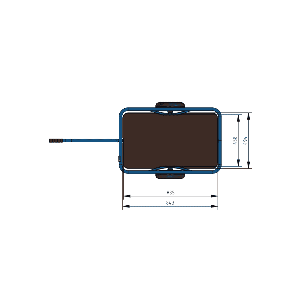 Fetra Handwagen mit wasserfestem Boden, pulverbeschichtet blau RAL 5007