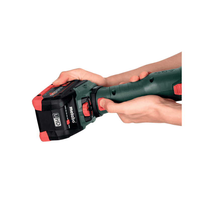 Metabo Meuleuse d'angle à tête plate à batterie WVBF 18 LTX BL 15-125 Quick, 18 V (Solo) avec metaBOX 165 L