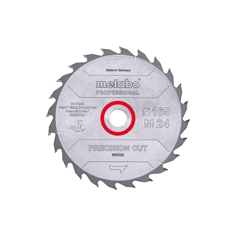 Metabo Kreissägeblatt "Precision Cut Wood - Professional" 165 x 20 mm, Z42, WZ, 15°