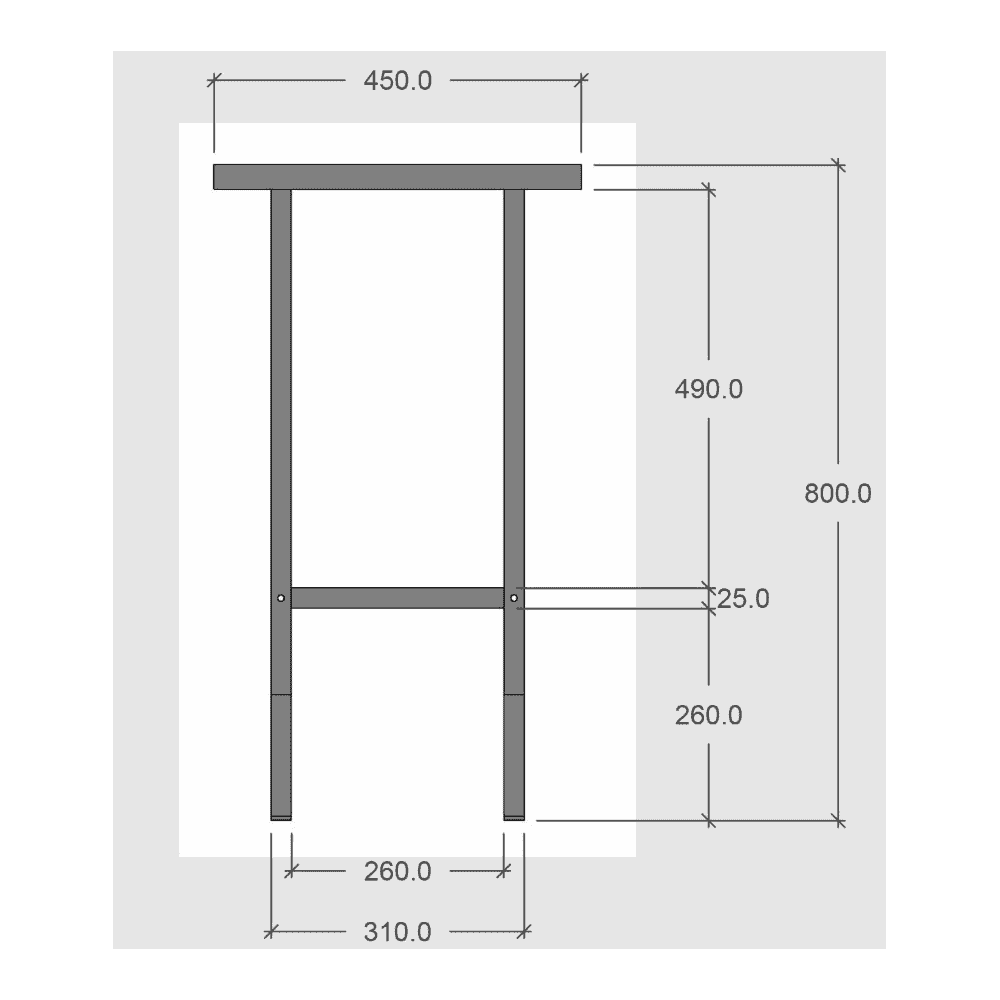 PLUS Table de jardinage en acier galvanisé à chaud, L x L x H 750 x 450 x 800 mm