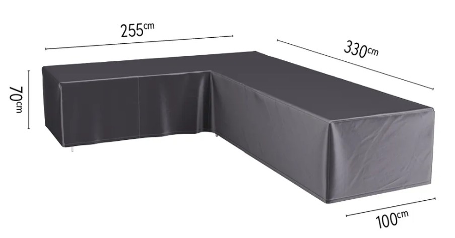 Platinum AeroCover Schutzhülle Lounge L-Form, links, 90° Winkel, LxLxBxH 3300 x 2550 x 1000 x 700 mm