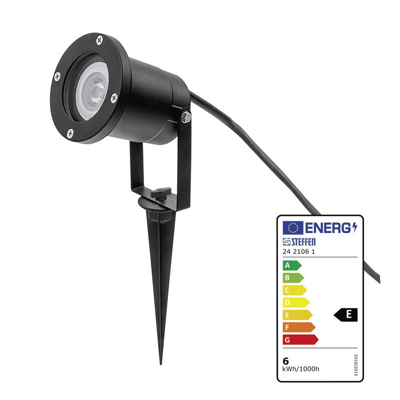 Steffen GardenLine Spot mit LED-Lampe 6W, 480lm, 2700K, H05RN-F, T12