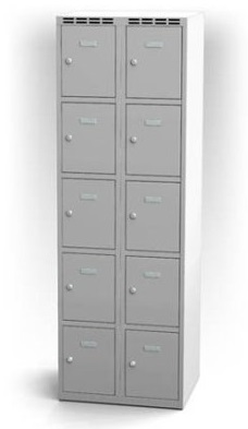 Spind mit 10 Abteilen
