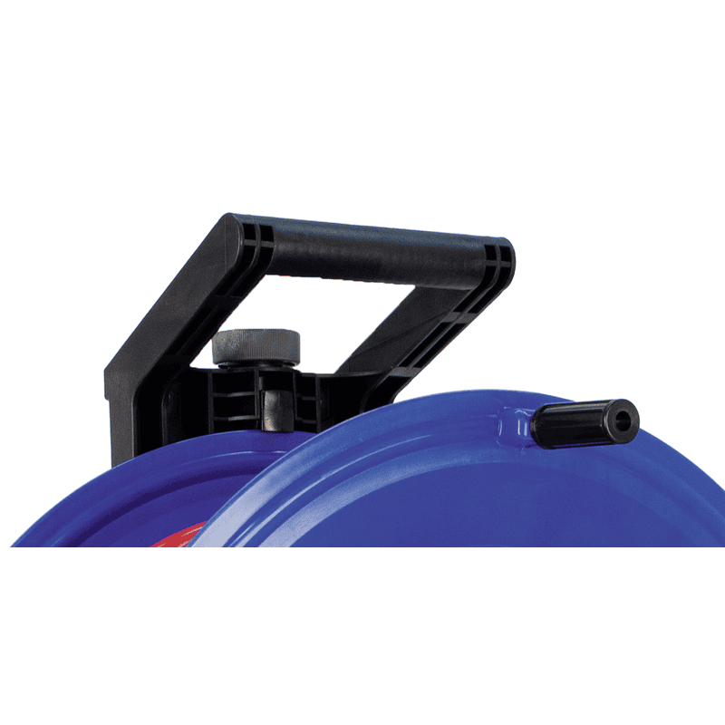 Steffen Kunststoff-Kabelrolle PROFESSIONAL, 2xCEE16/5 + 3xT25 Bauflex, 5G2.5 mm², 16 A, Thermoschutz, IP44, blau
