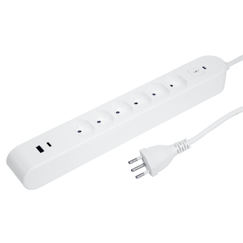 Steffen Steckdosenleiste IQ PRO, T13 Steckdosen, 1 x USB-A (18W), 1 x USB-C PD (20W), 10 A, IP20, 3 m Kabel, diverse Ausführungen