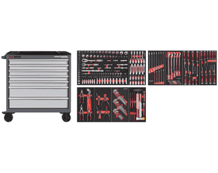 KRAFTWERK BT LINE Werkstattwagen BT900, 7 Schubladen, inkl. Werkzeug, 244-teilig, BxTxH 919 x 474 x 1000 mm
