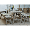 Country table et banc de jardin, trois coleurs, 1770 x 1810 x 760 / 450 mm