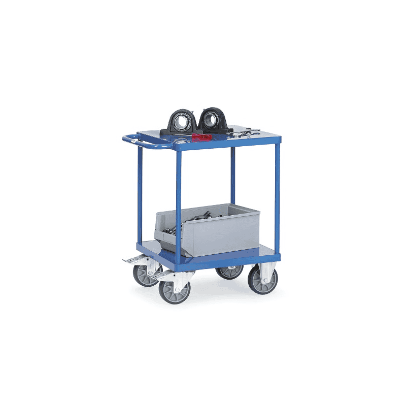 Fetra Tischwagen mit Stahlblech-Plattformen, Gesamttragkraft 500 kg, 737 x 609 x 860 mm