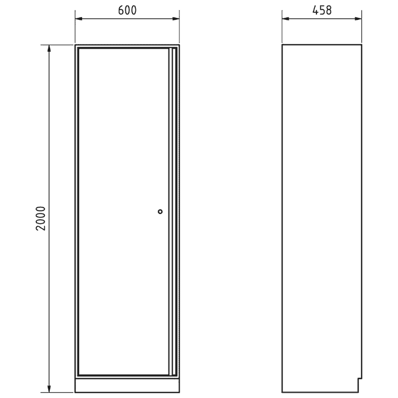 KRAFTWERK Armoire haute Mobilio, L x P x H 600 x 458 x 2000 mm, disponible en 2 versions