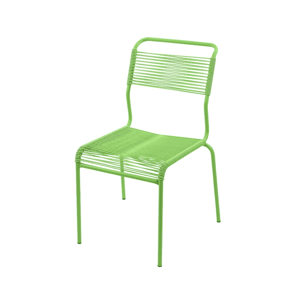 Schaffner Chaise Spaghetti Säntis sans accoudoirs, en tube d'acier galvanisé et revêtu, disponible en plusieurs versions