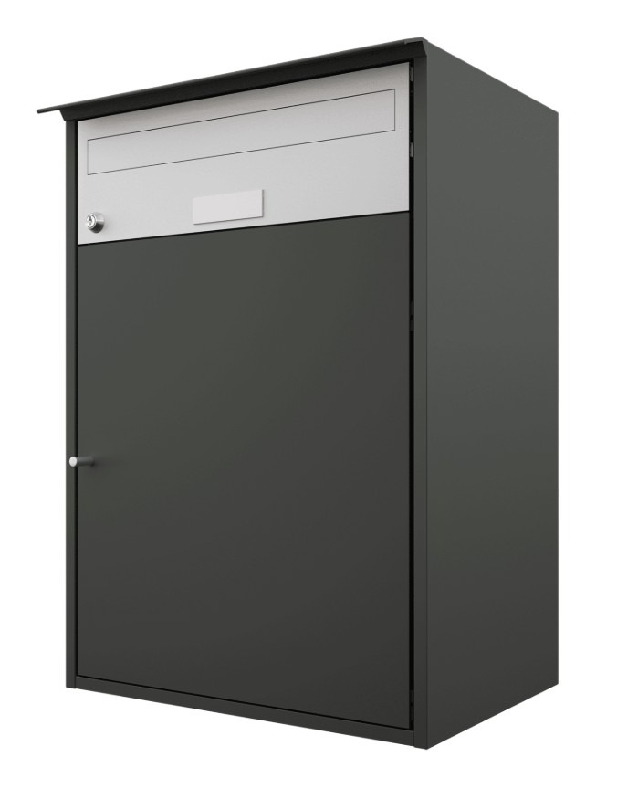 Huber Boîte aux lettres Alu 400 en aluminium avec compartiment de rangement de 40 l, plusieurs couleurs disponibles