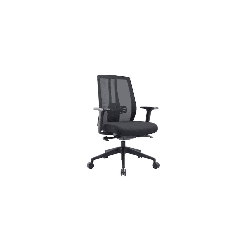 Chaise de bureau Pegasus avec dossier et accoudoirs en maille, noir