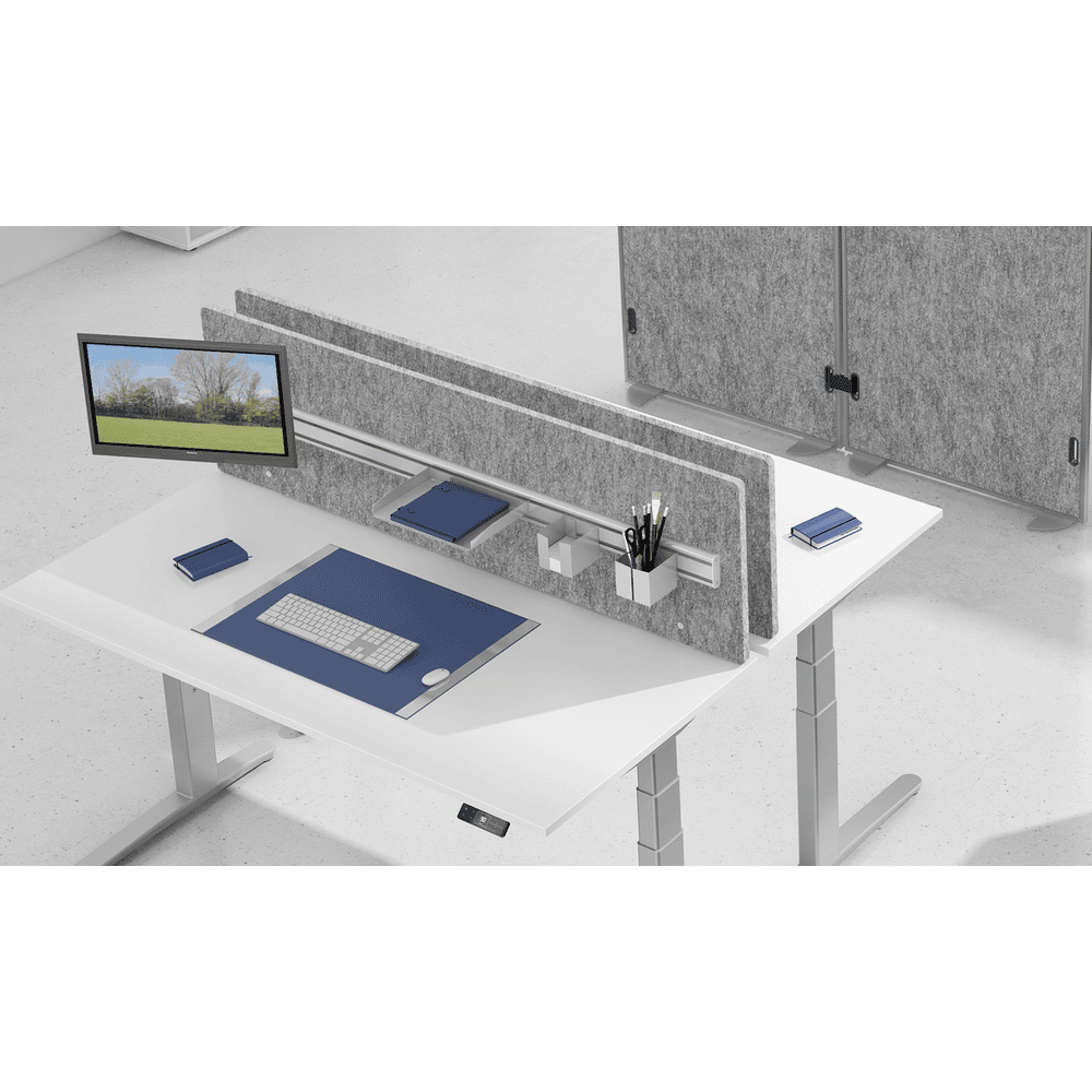 Cloison acoustique UltraBase avec rail d'organisation, en diverses tailles