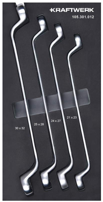 KRAFTWERK BASIC LINE EVA Doppelringschlüssel-Einlage, 200 x 400 mm, 4-teilig