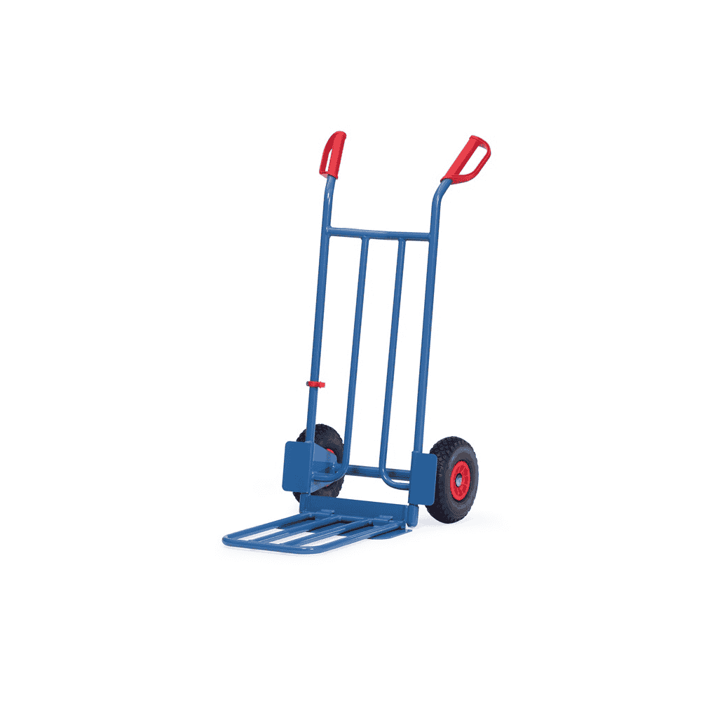Fetra Paketkarre mit grosser Stahlrohr-Klappschaufel, Höhe 1150 mm, 250 kg Tragkraft