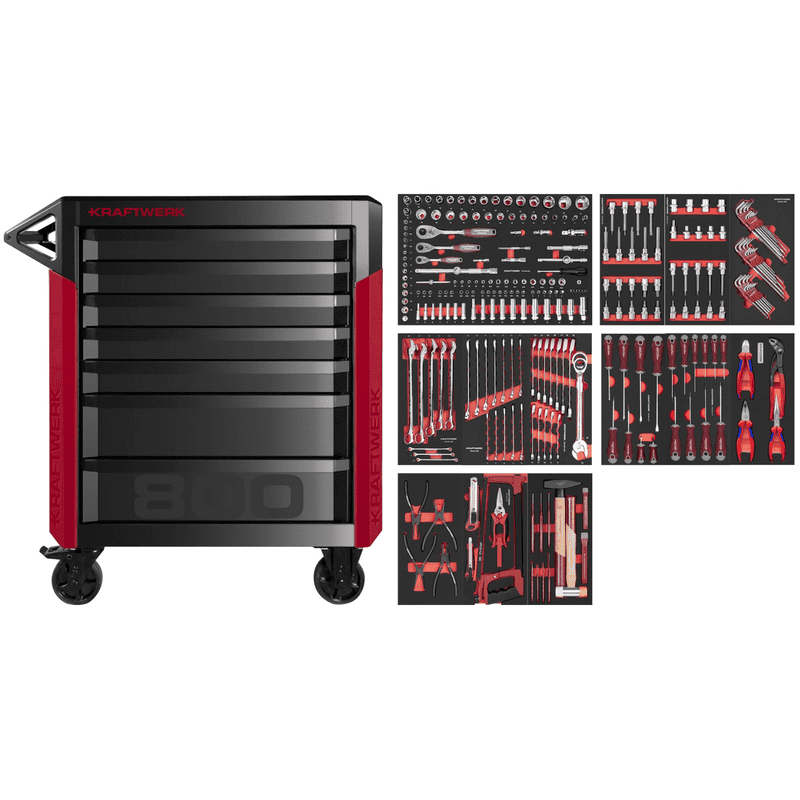 KRAFTWERK PRO LINE Werkstattwagen PT800 7 Schubladen, inkl. Werkzeug, 283-teilig, BxTxH 800 x 479 x 1000 mm