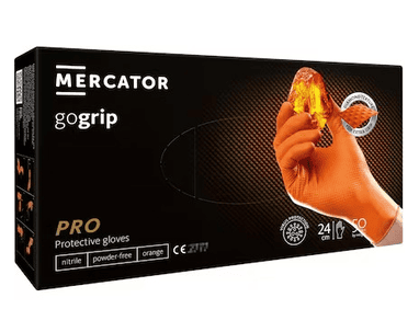 Nitril Einweghandschuhe GoGrip, Packung à 50 Stück, orange, in diversen Grössen